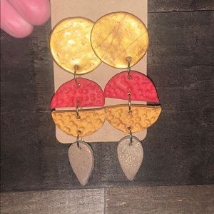 Bohemian 18kt gold plated  statement earrings
